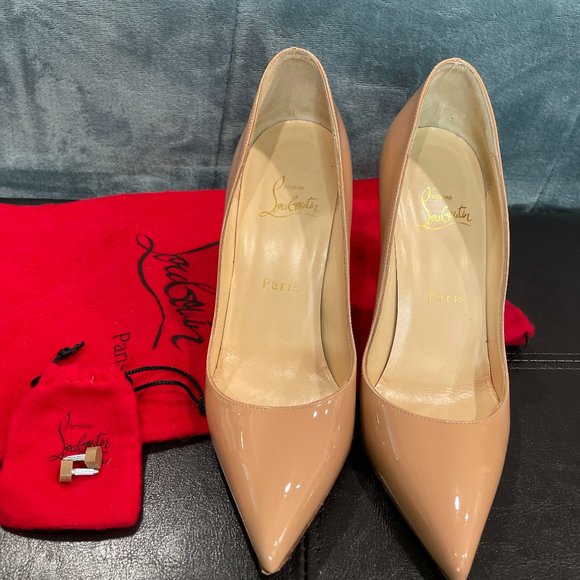 Christian Louboutin Shoes - Christian Louboutin Pigalle 100mm Nude Patent Leather